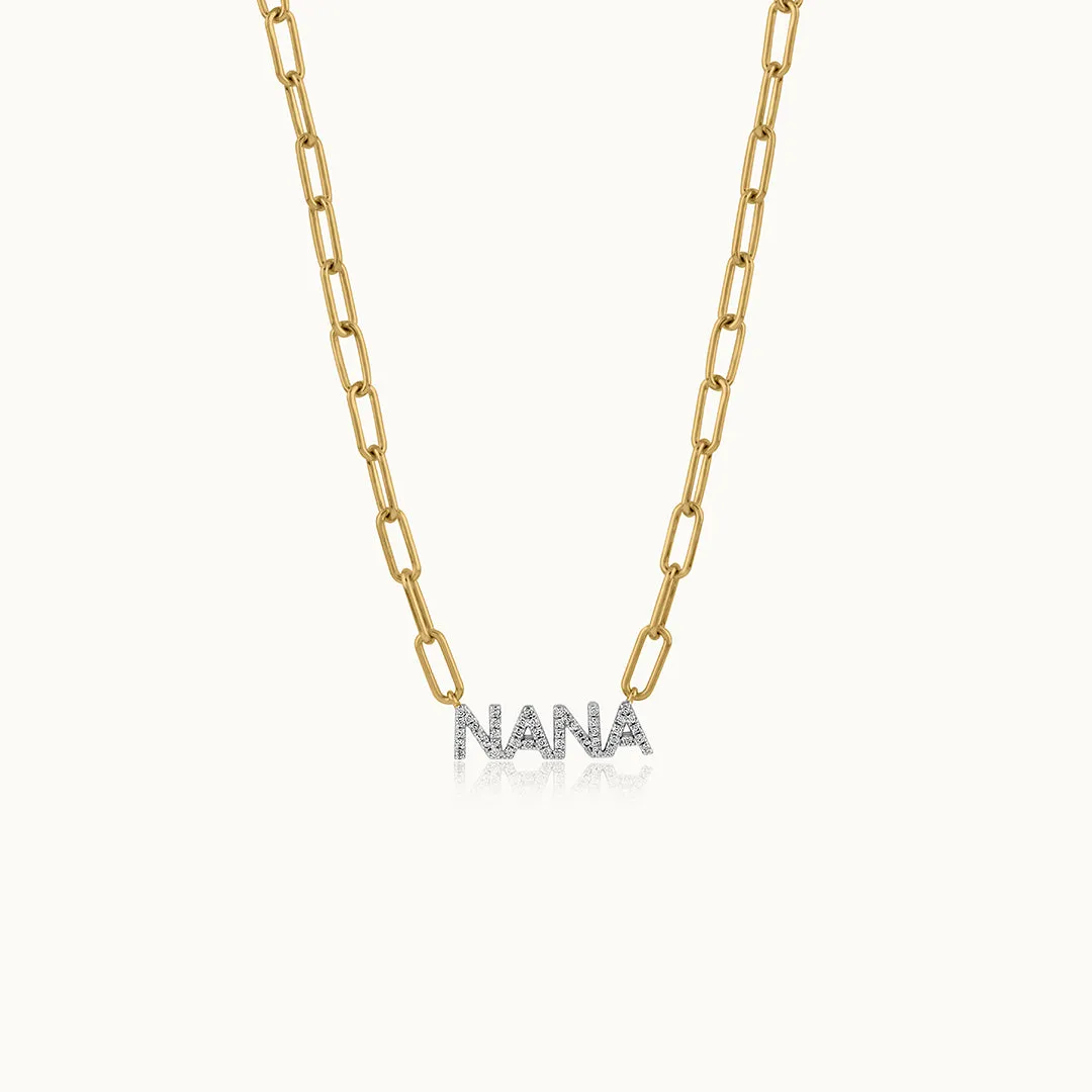 Nana Diamond Paperclip Necklace