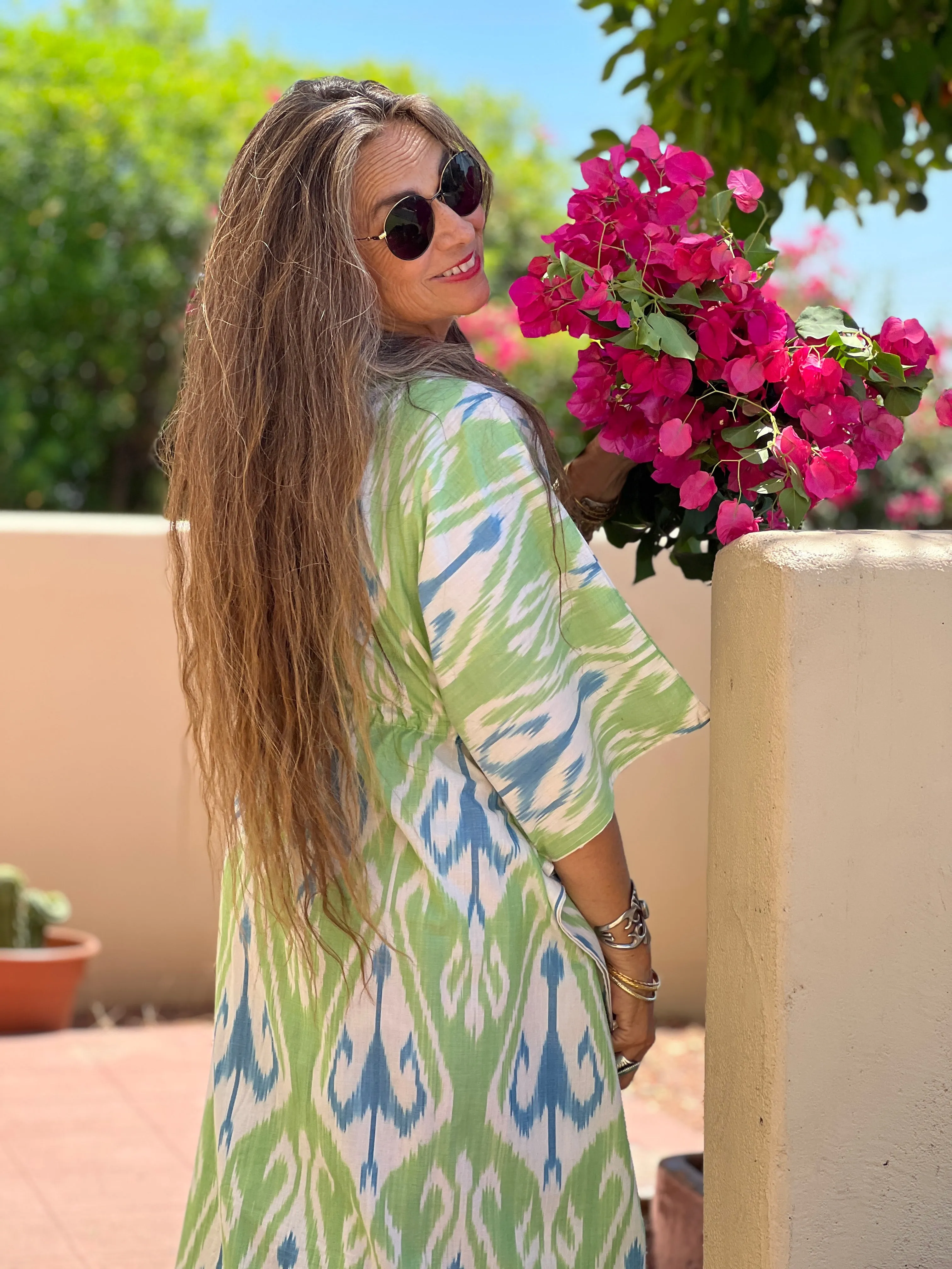 Nice Hand Woven Ikat Maxi Kaftan