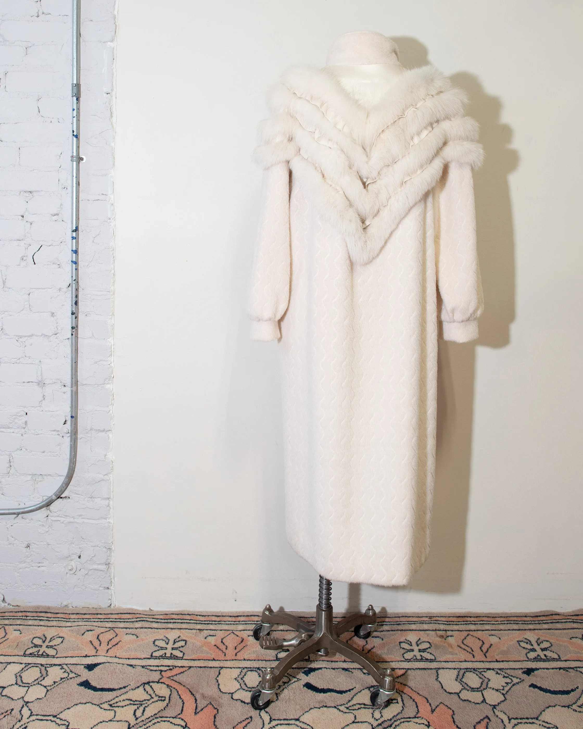 Norma Canada Cream Alpaca and Fox Winter Coat