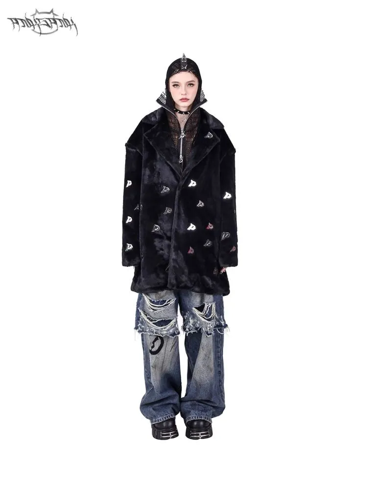 Padded Shoulder Genderless Fur Coat【s0000004822】