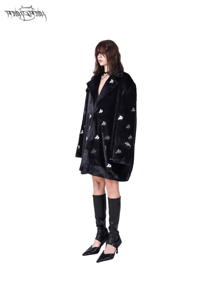 Padded Shoulder Genderless Fur Coat【s0000004822】