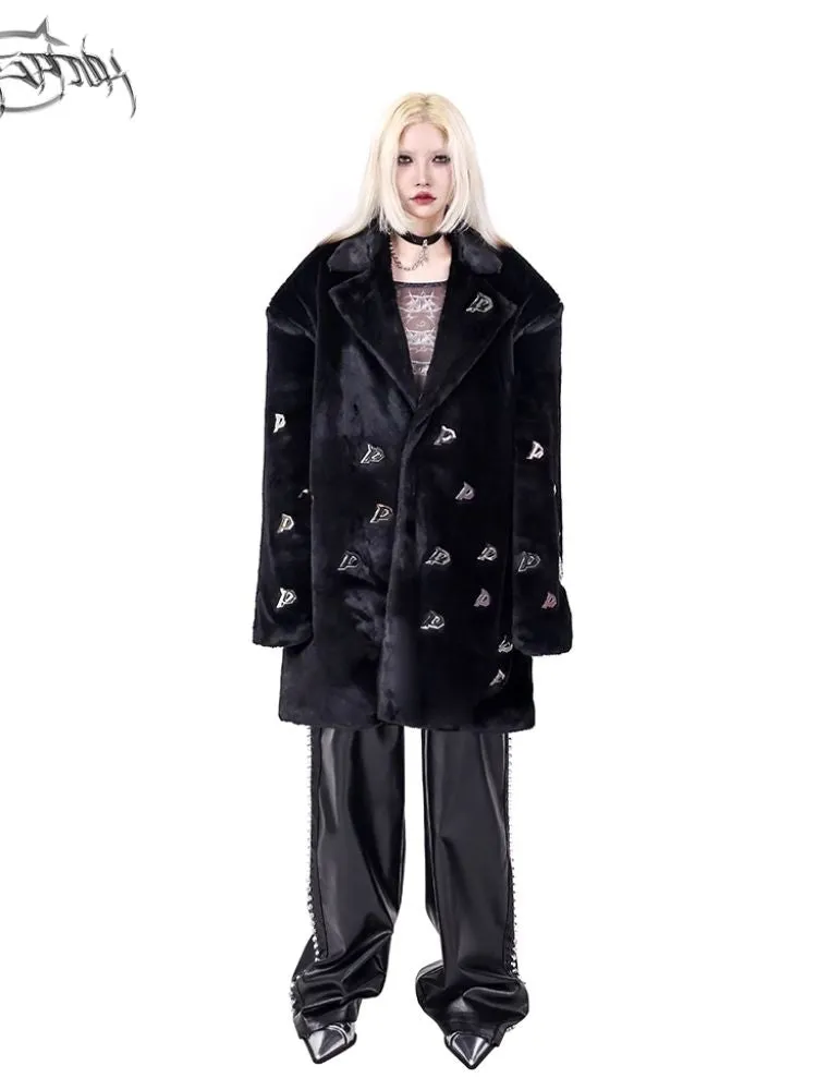 Padded Shoulder Genderless Fur Coat【s0000004822】