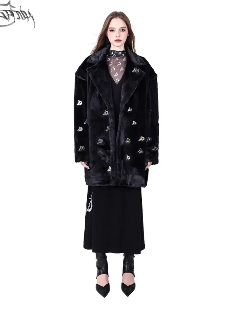 Padded Shoulder Genderless Fur Coat【s0000004822】