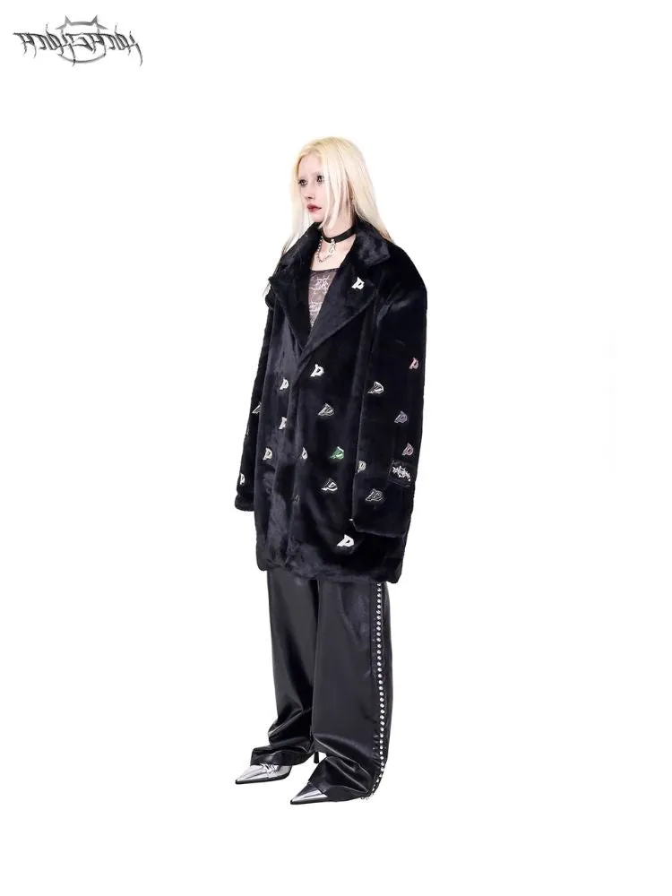Padded Shoulder Genderless Fur Coat【s0000004822】