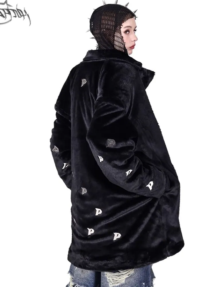 Padded Shoulder Genderless Fur Coat【s0000004822】