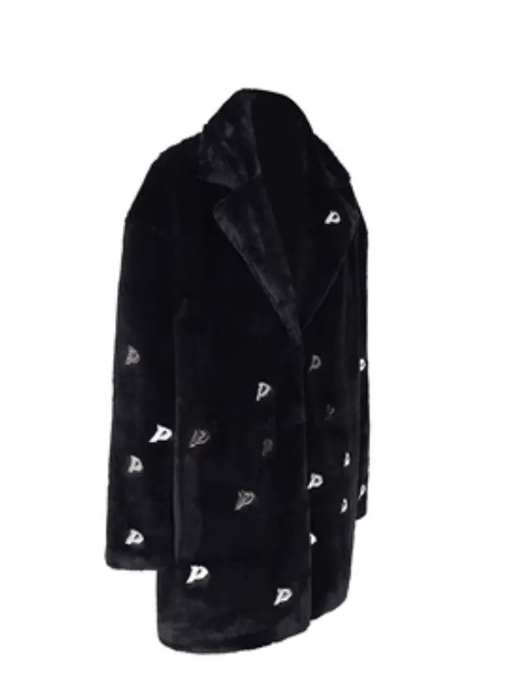 Padded Shoulder Genderless Fur Coat【s0000004822】