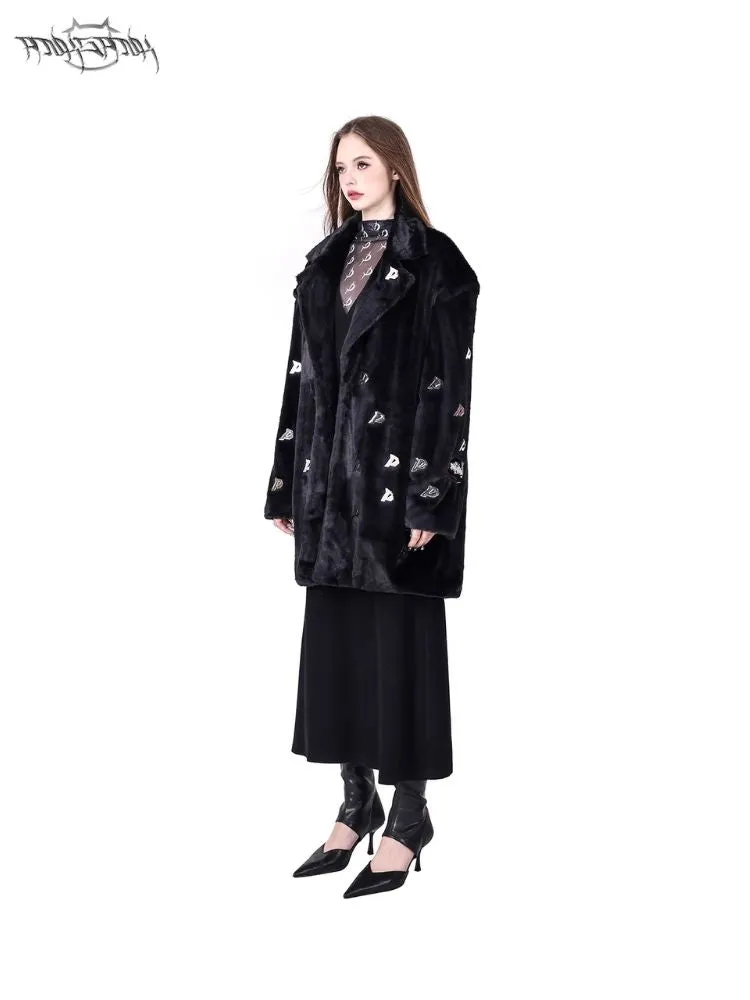 Padded Shoulder Genderless Fur Coat【s0000004822】