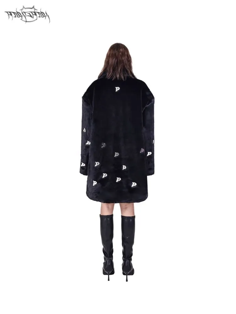 Padded Shoulder Genderless Fur Coat【s0000004822】