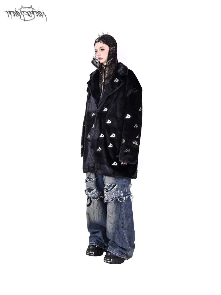 Padded Shoulder Genderless Fur Coat【s0000004822】
