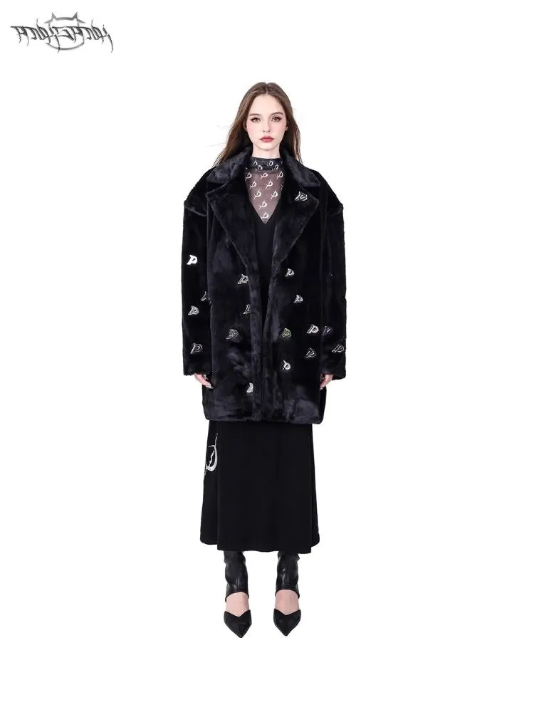 Padded Shoulder Genderless Fur Coat【s0000004822】