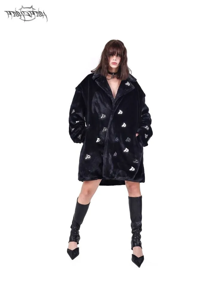Padded Shoulder Genderless Fur Coat【s0000004822】