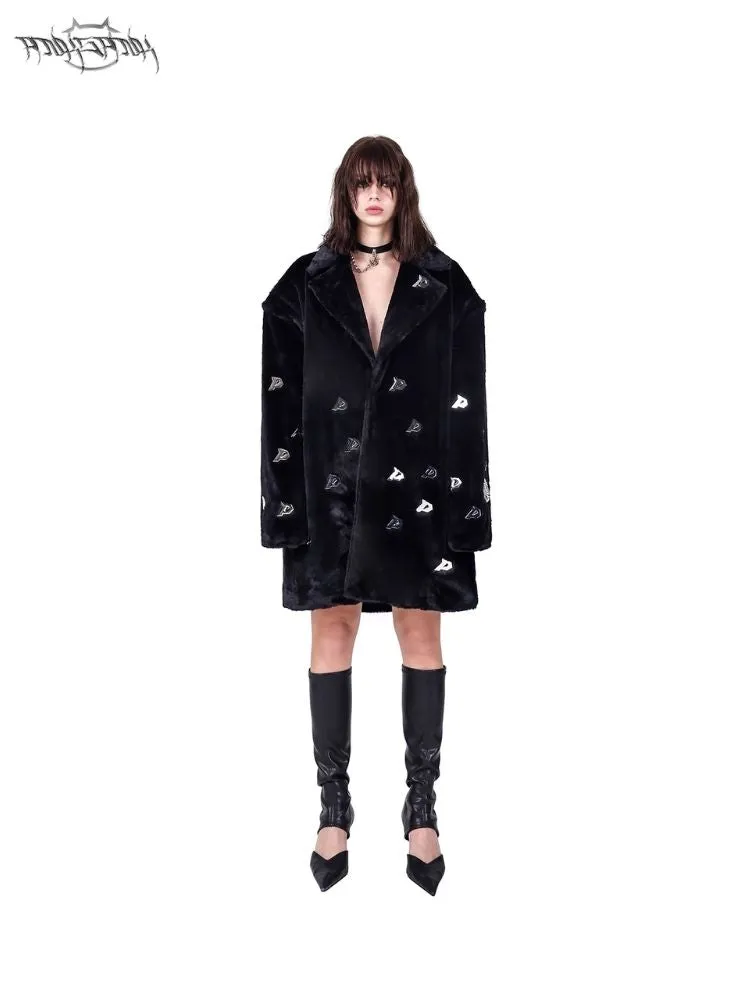 Padded Shoulder Genderless Fur Coat【s0000004822】