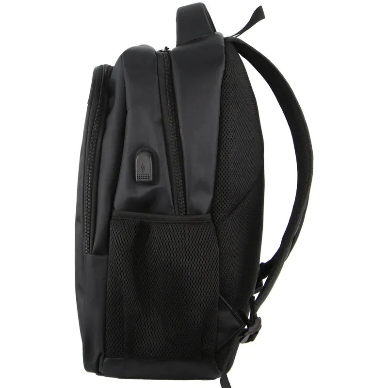 Pierre Cardin Mens Travel & Business 28.6L Backpack with Built-in USB Port - Black