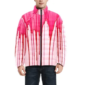 Pink Glaze Dripping Lightweight Puffer Jacket 2
