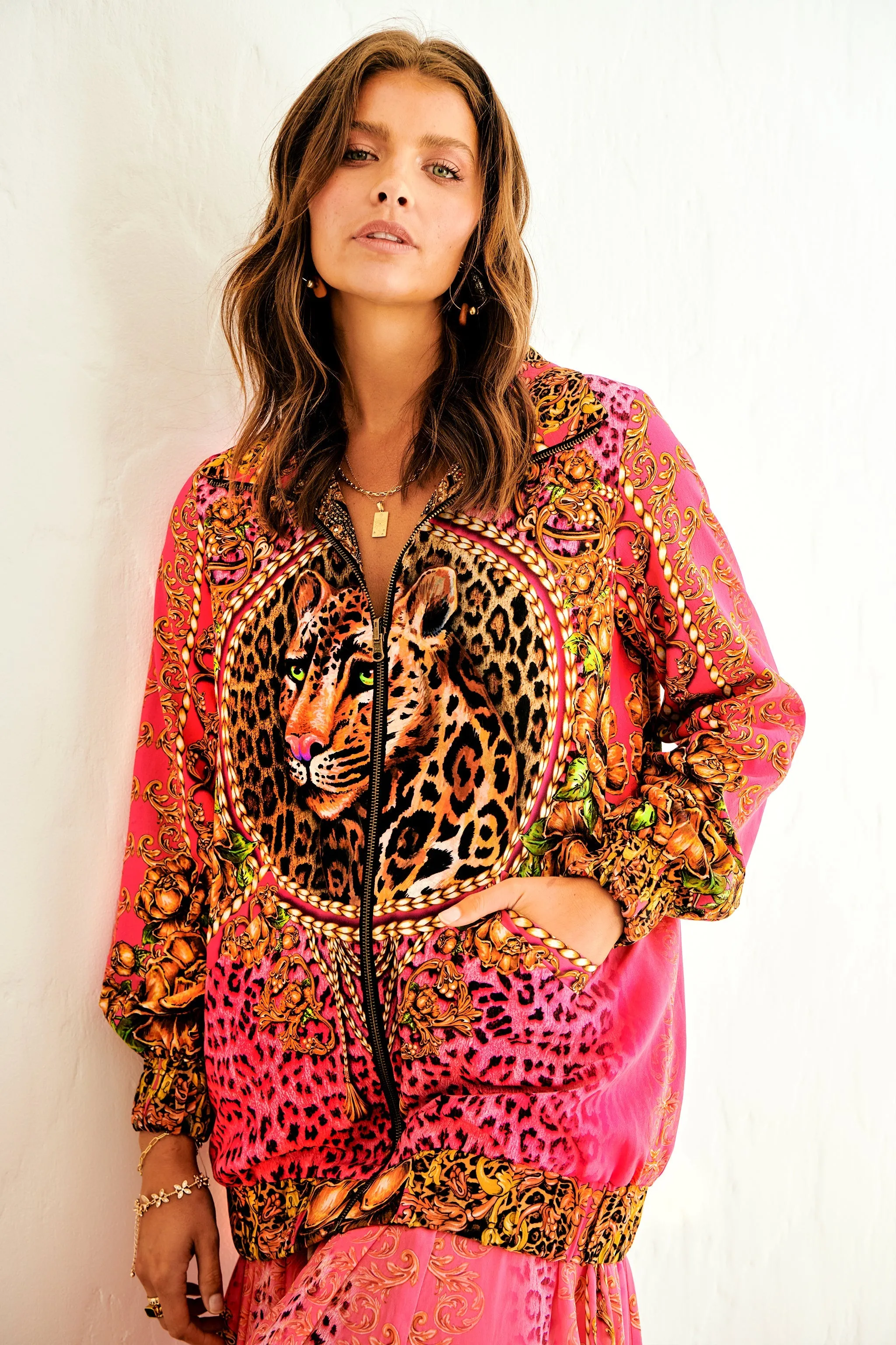 PINK LEOPARD REVERSIBLE BOMBER JACKET