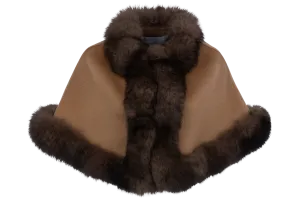 Pinto Ranch Cashmere & Fox Fur Stole - Dark Brown