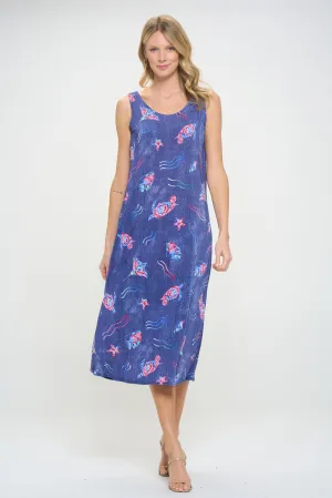 Print  Long Tank Dress -7000BN-TRD1-D007