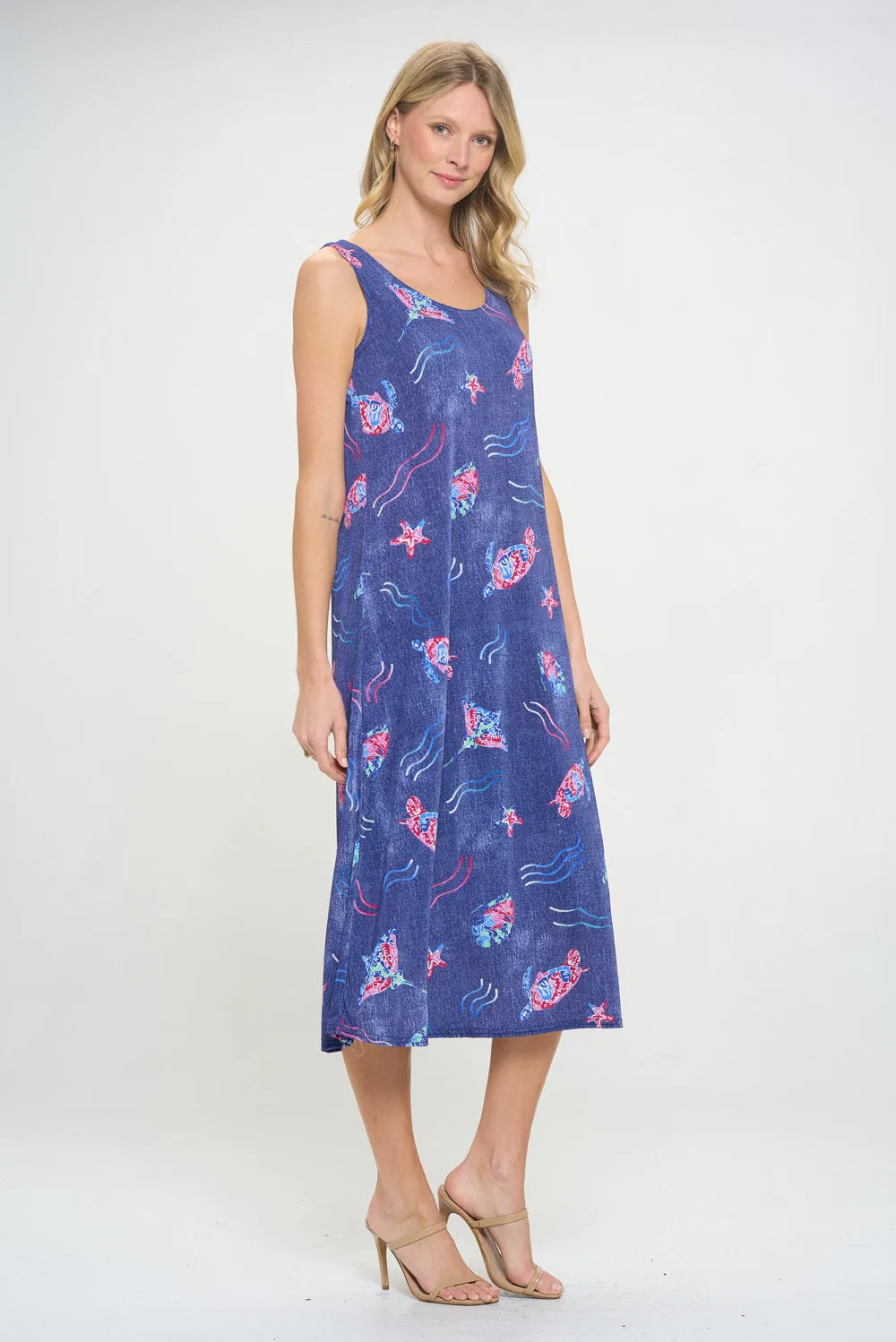 Print  Long Tank Dress -7000BN-TRD1-D007