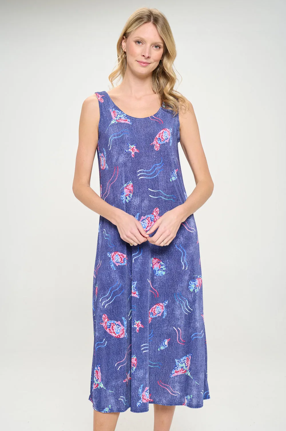 Print  Long Tank Dress -7000BN-TRD1-D007