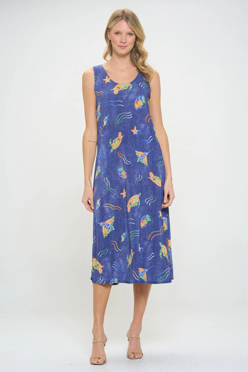 Print  Long Tank Dress -7000BN-TRD1-D007