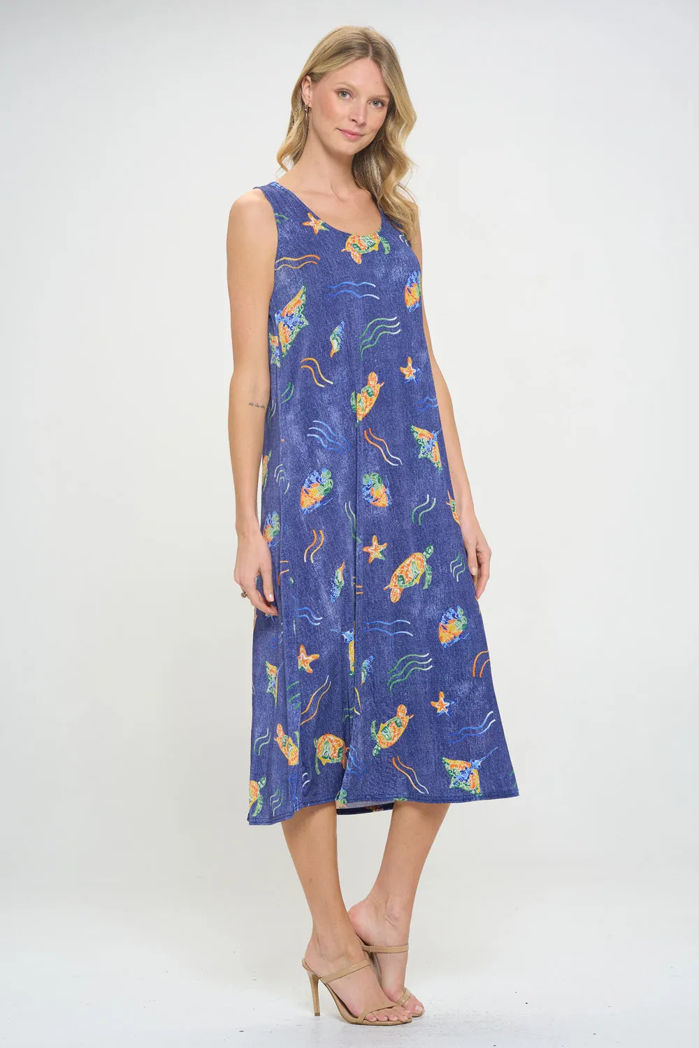 Print  Long Tank Dress -7000BN-TRD1-D007