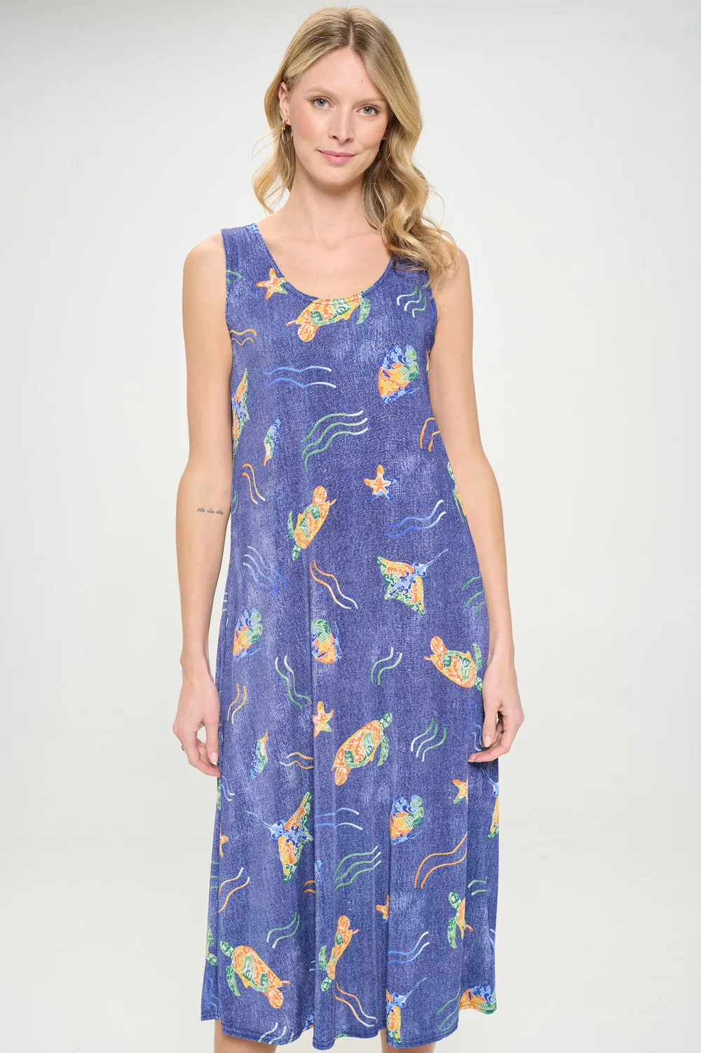 Print  Long Tank Dress -7000BN-TRD1-D007
