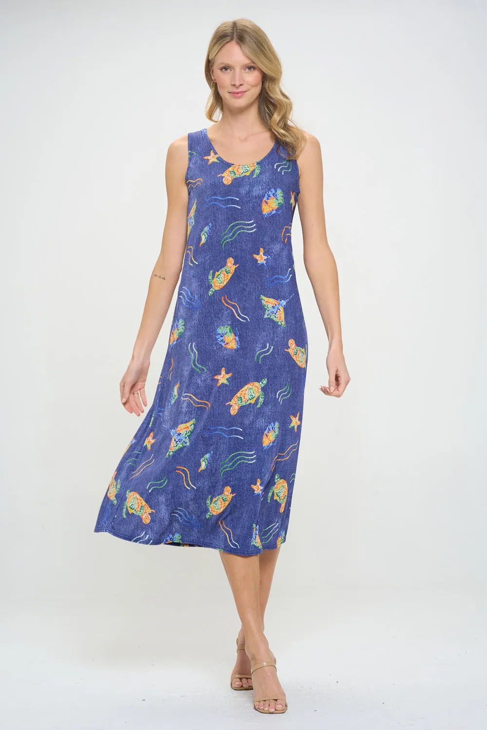 Print  Long Tank Dress -7000BN-TRD1-D007