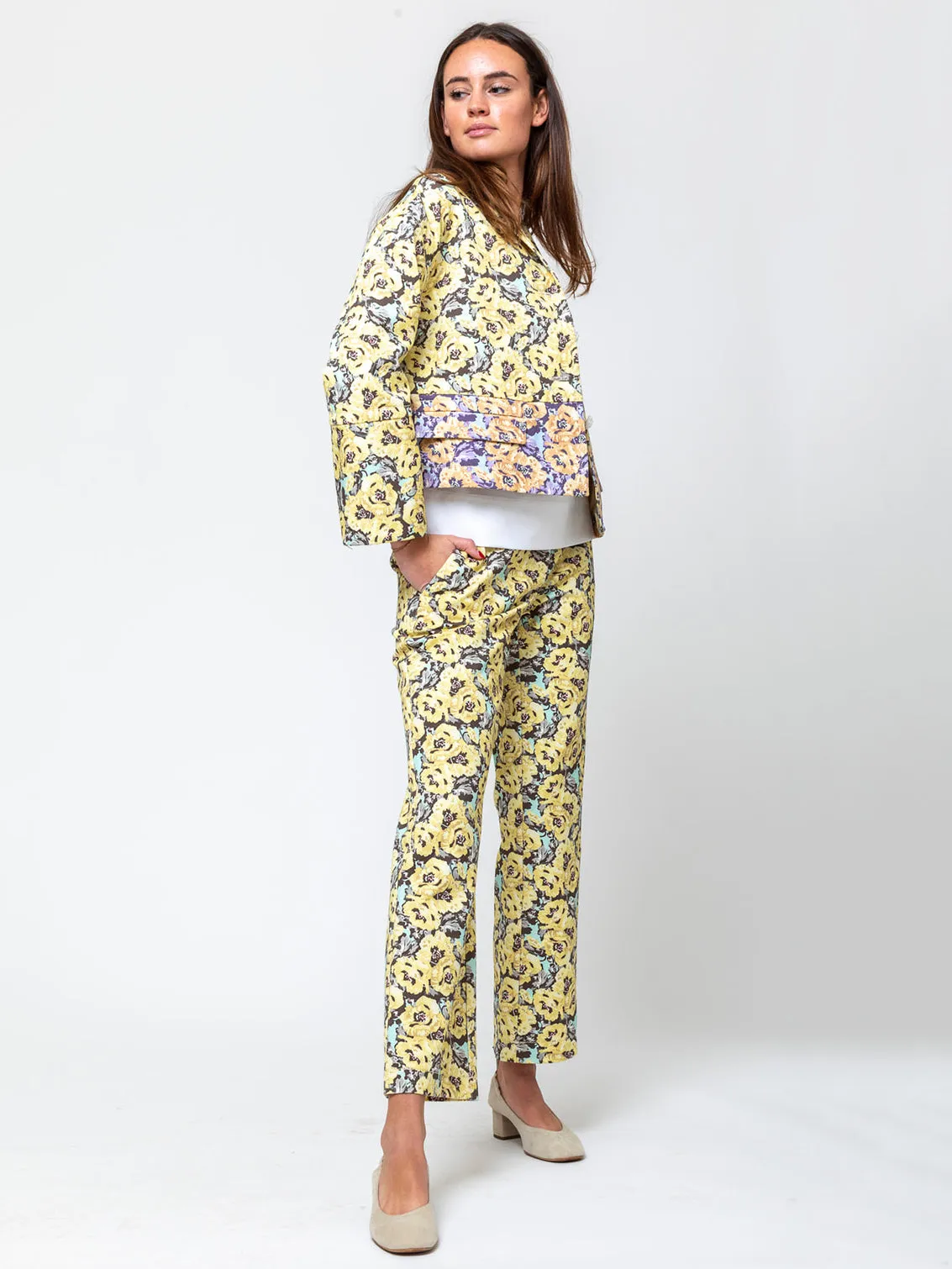 Printed Denim Pants - Nectar