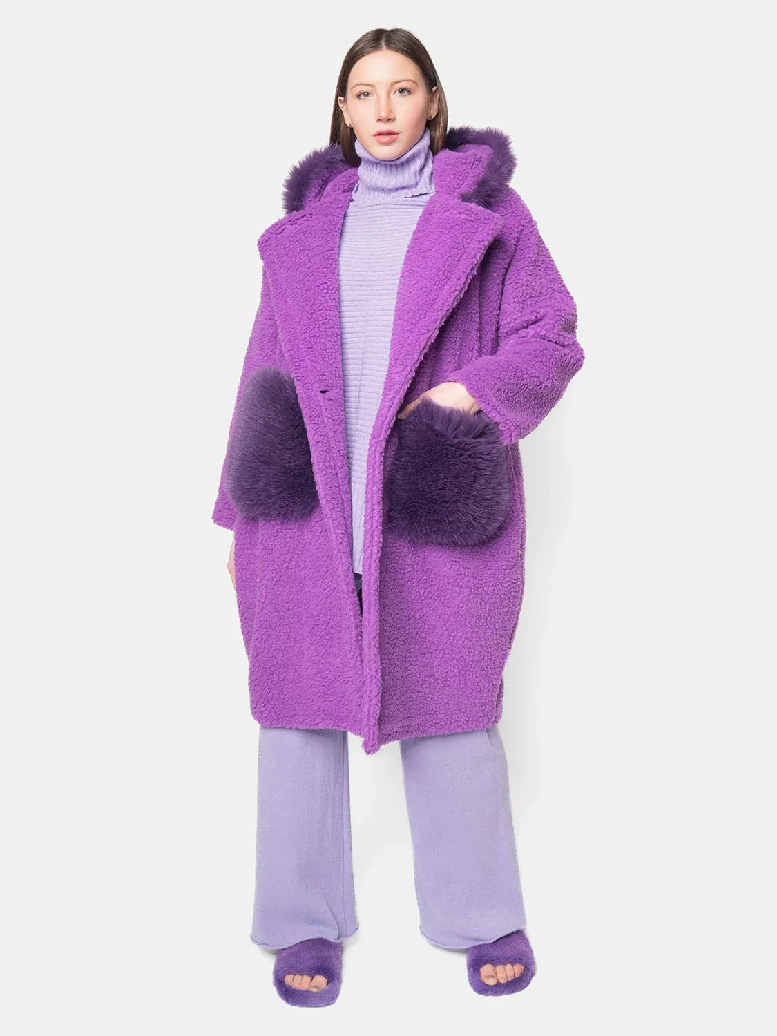 Purple hooded teddy