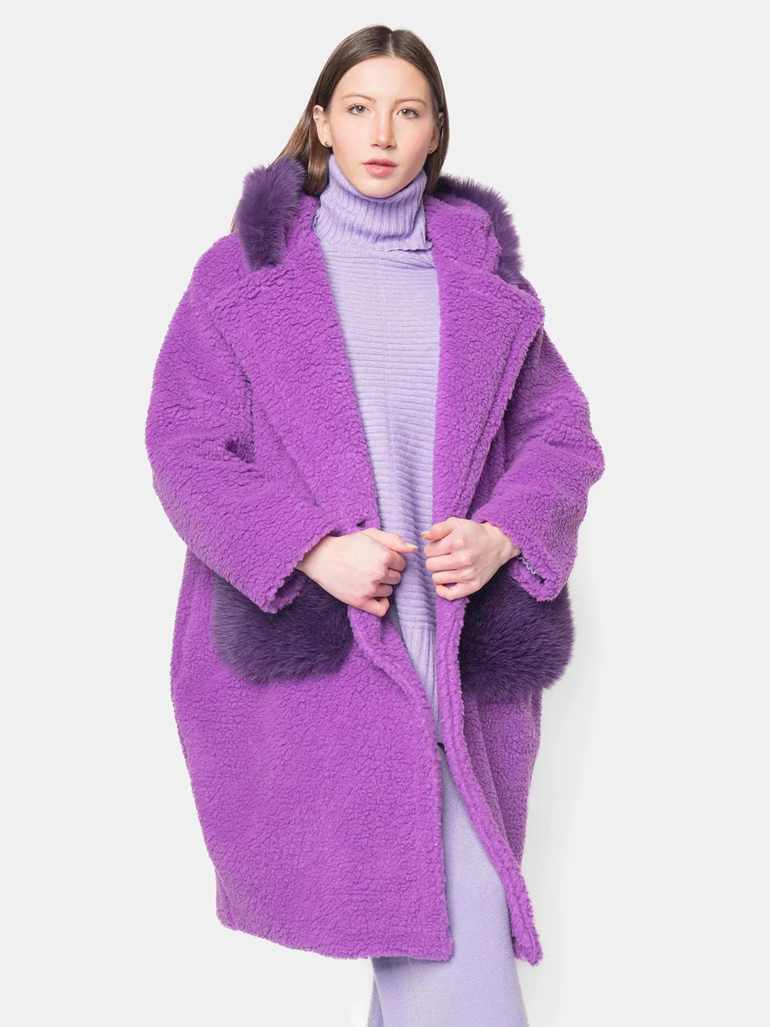 Purple hooded teddy