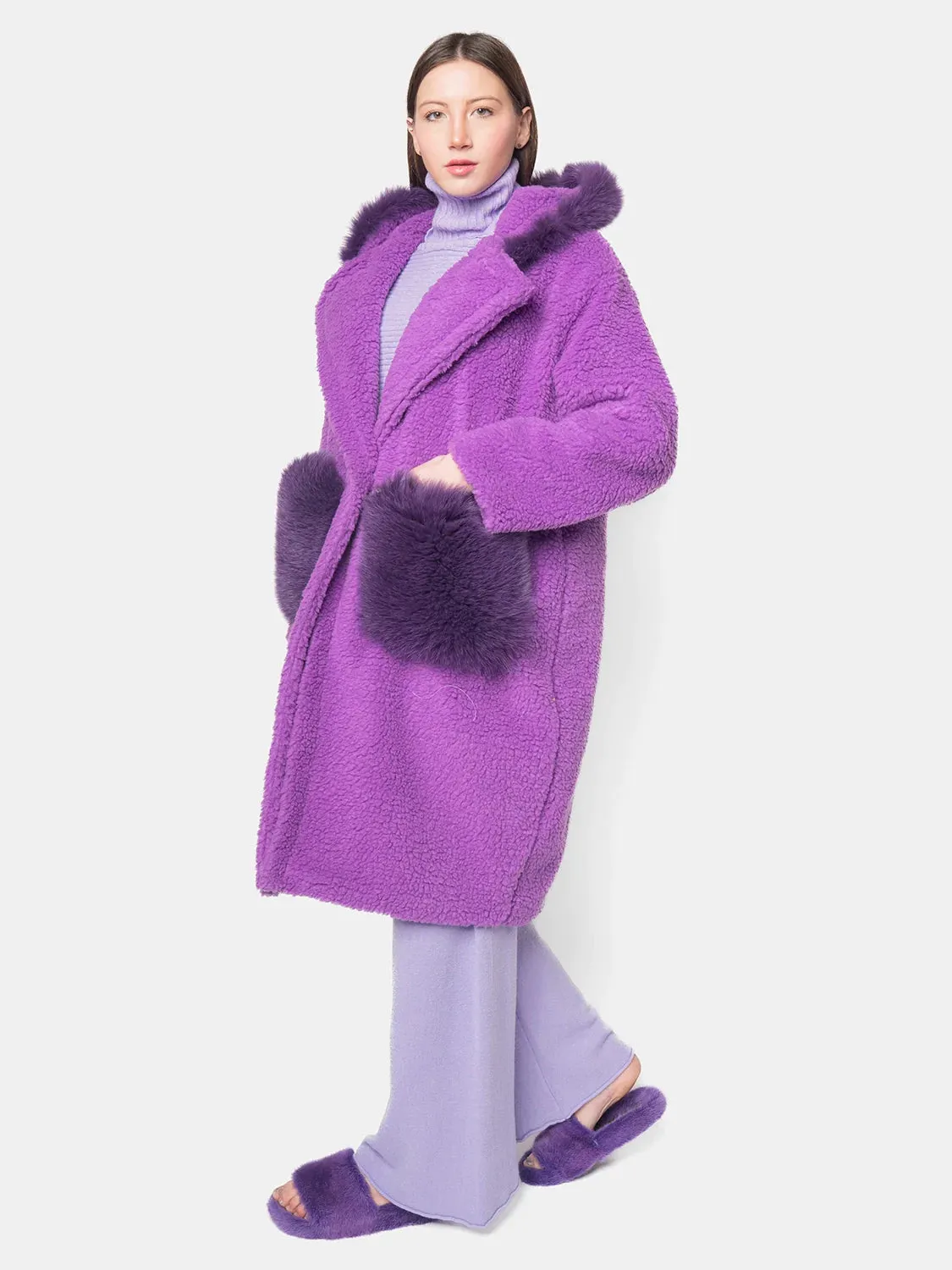 Purple hooded teddy