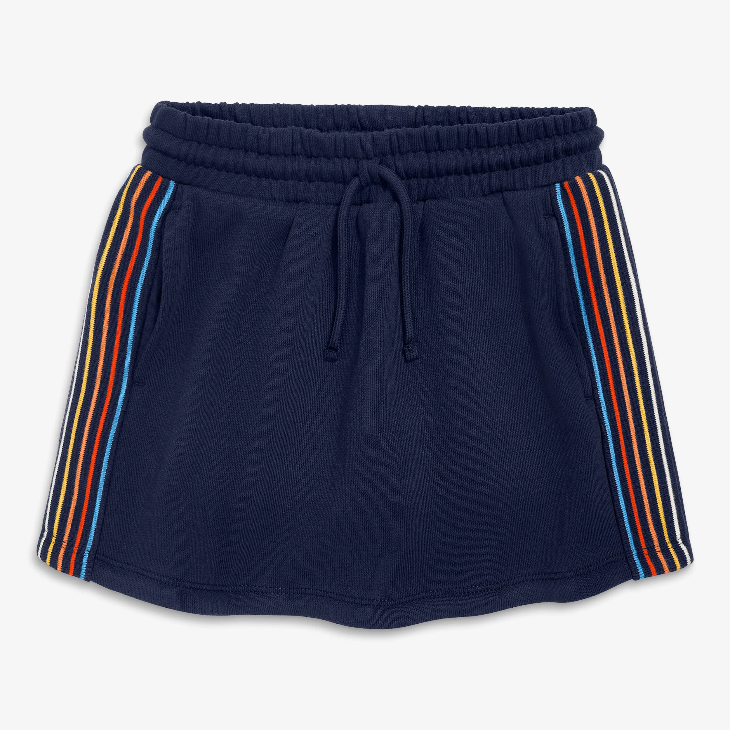 Rainbow trim drawstring pocket skort