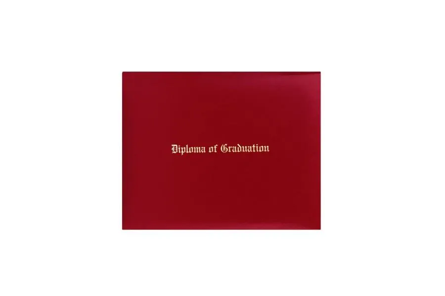 Red Imprinted Diploma Cover - High School Diploma Covers