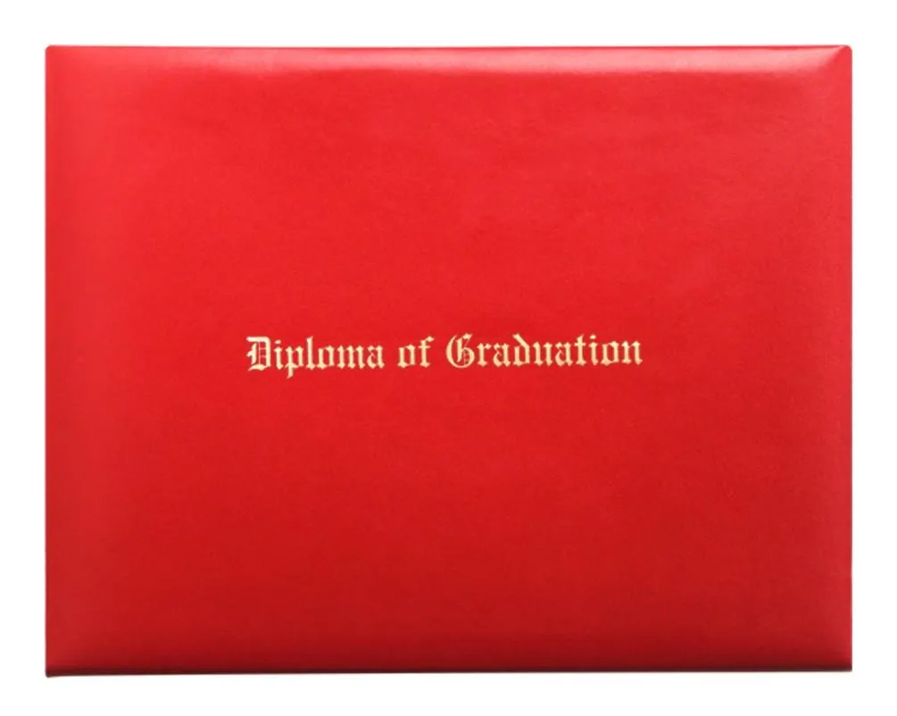 Red Imprinted Diploma Cover - High School Diploma Covers