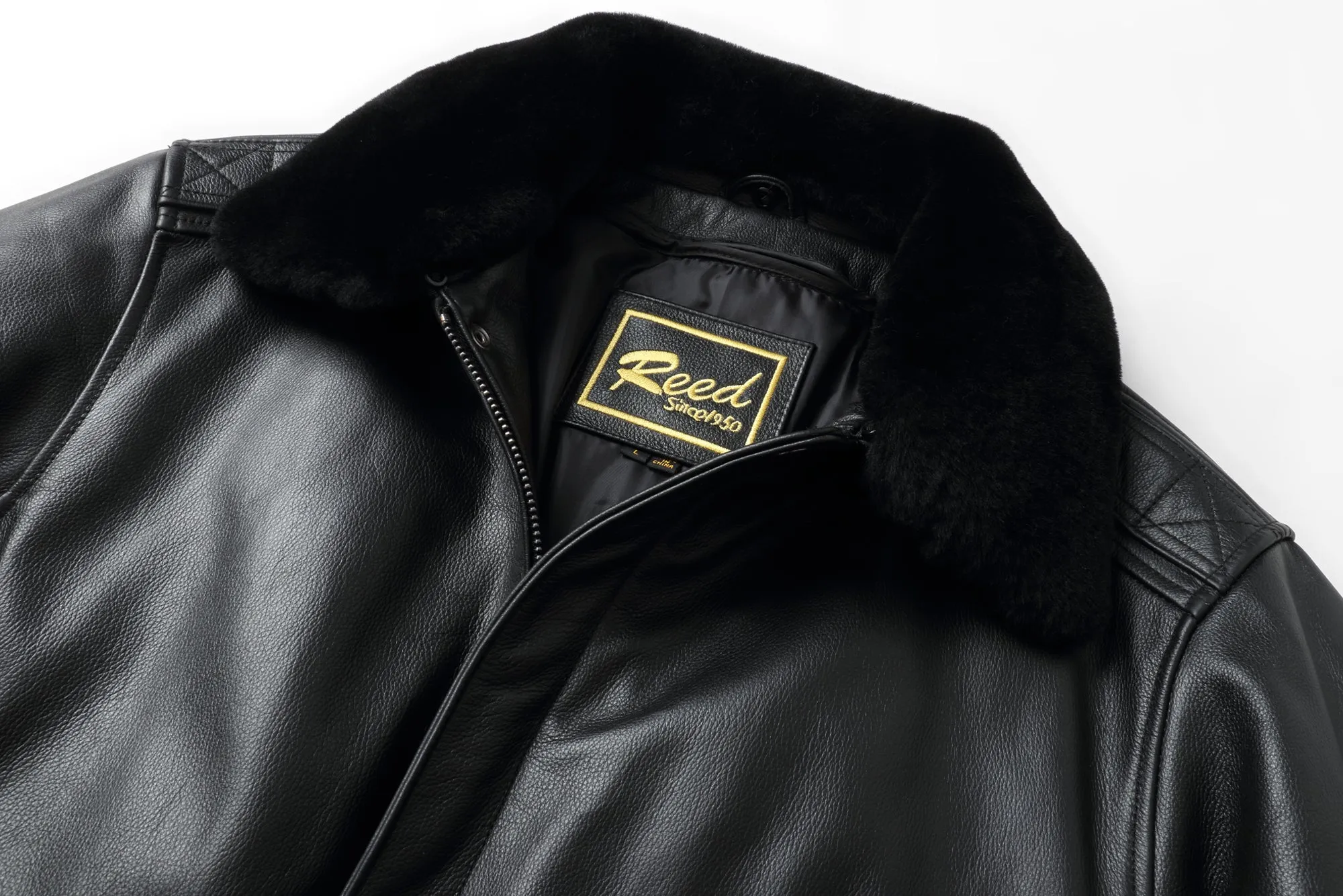 REED Men's Premium Leather Aviator Bomber Jacket - Imported