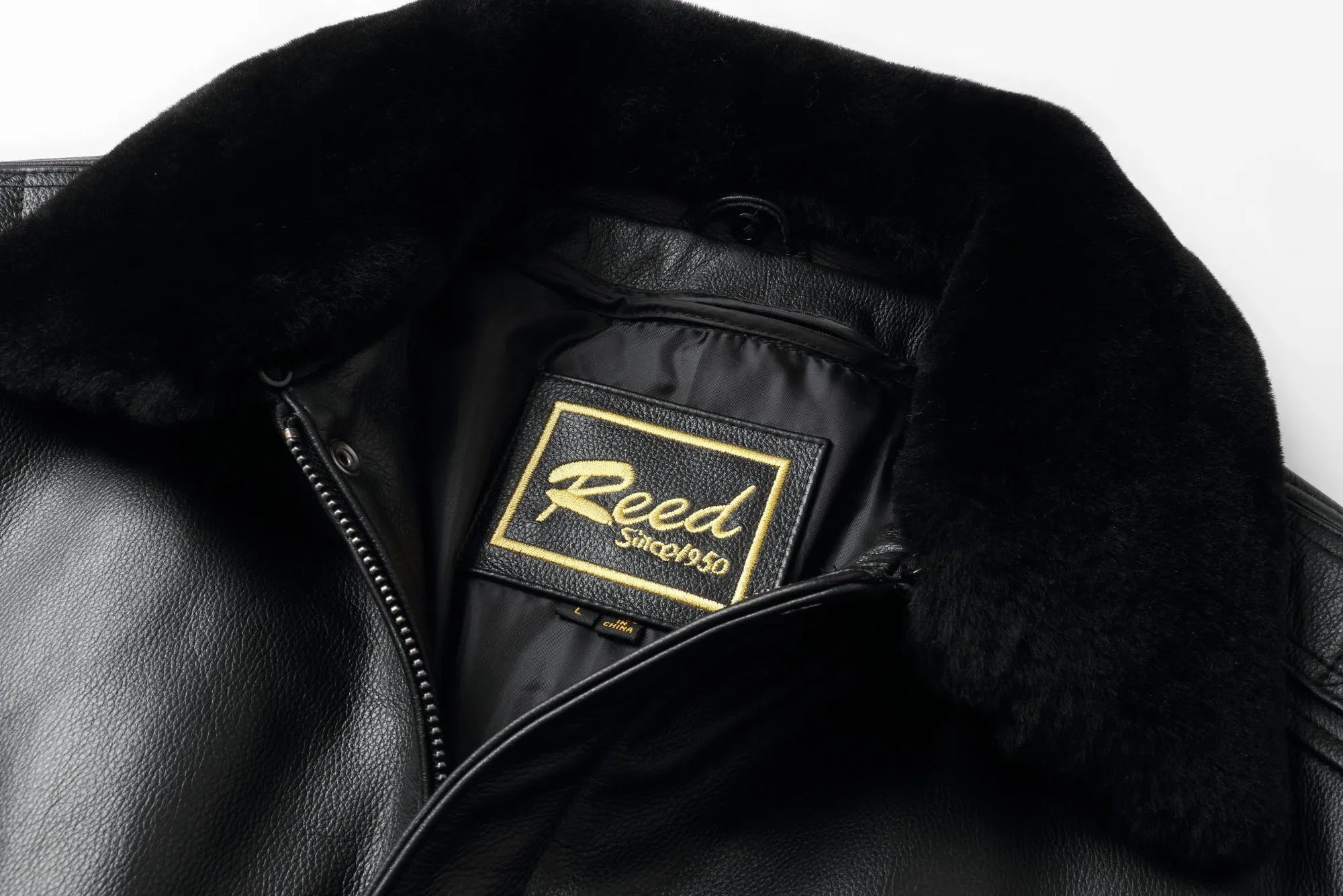 REED Men's Premium Leather Aviator Bomber Jacket - Imported
