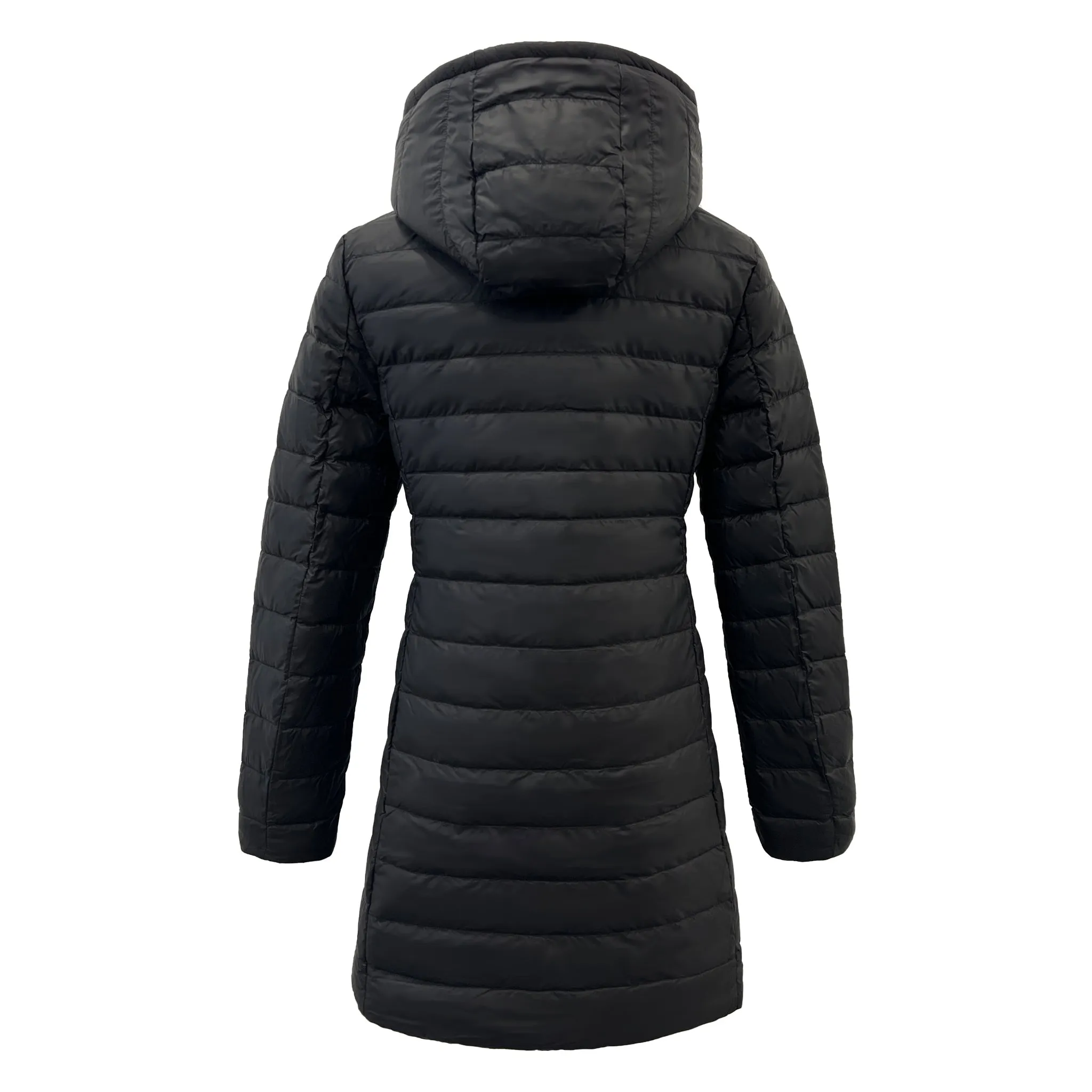 Reversible Black Houndstooth Duck Down Puffer Coat
