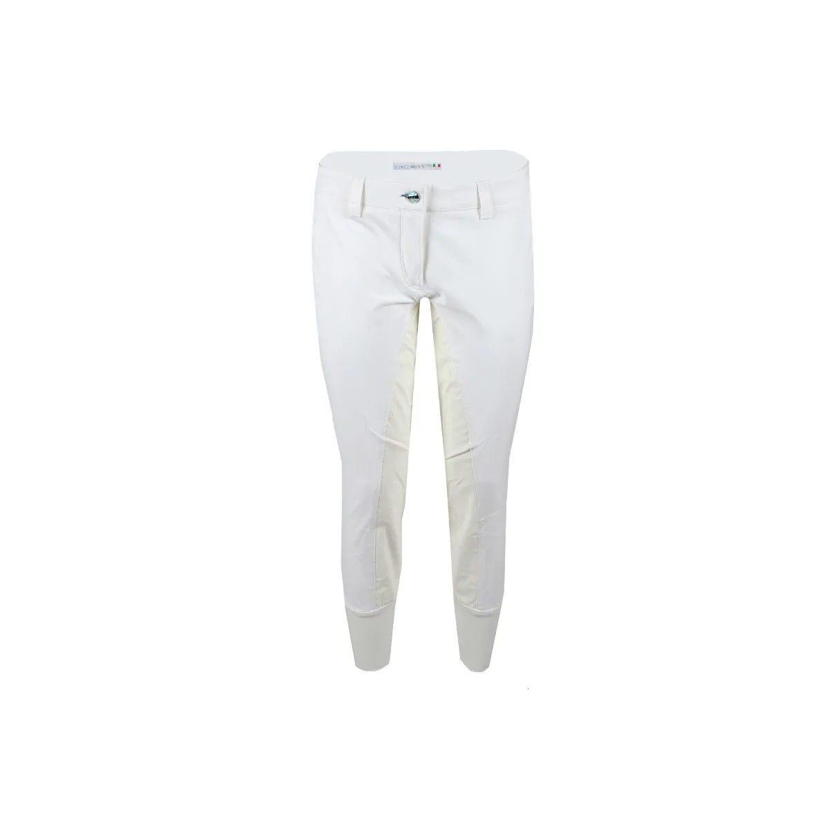 RIDING BREECHES WITH KNEE GRIP AND CONTRASTING TRIM White