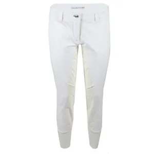 RIDING BREECHES WITH KNEE GRIP AND CONTRASTING TRIM White
