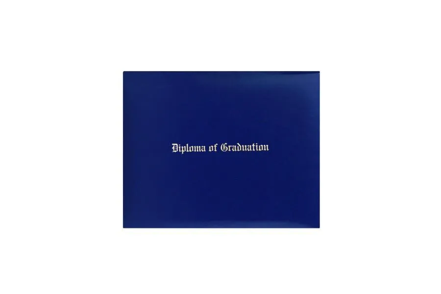 Royal Blue Imprinted Diploma Cover - High School Diploma Cover