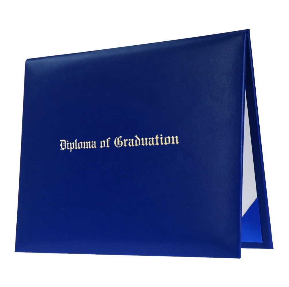 Royal Blue Imprinted Diploma Cover - High School Diploma Cover