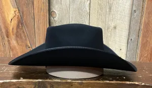 Serratelli® 6X Brick Crown 4.25" Bound Edge Brim Felt Cowboy Hat - Black