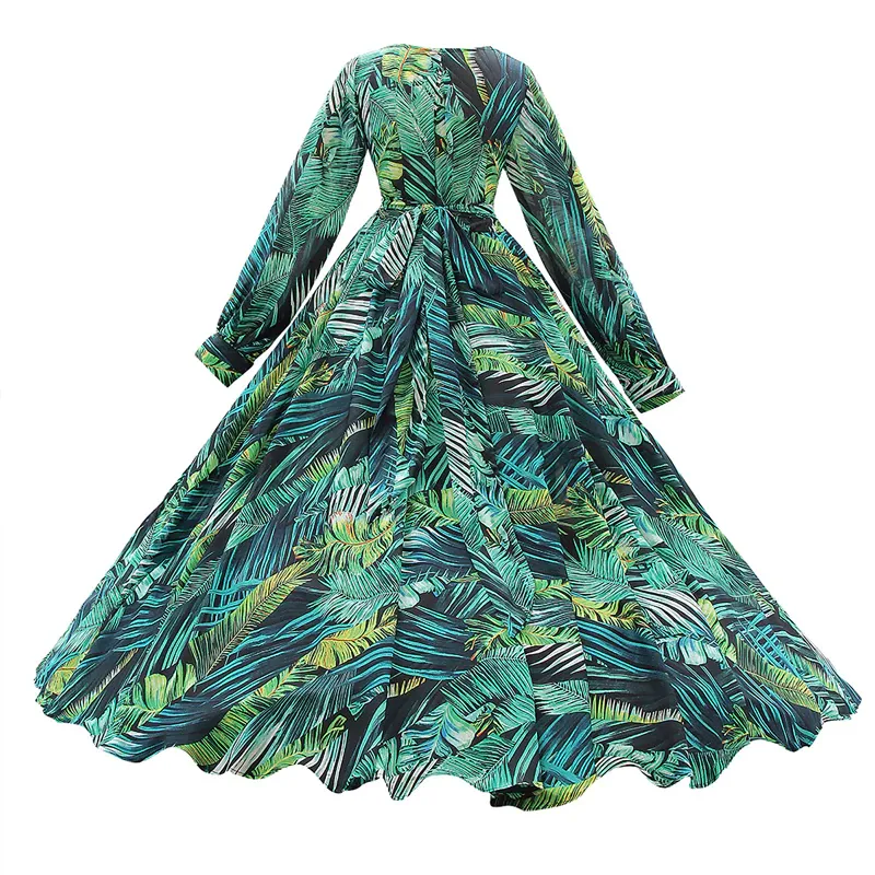 Sexy For Me - Leaf Print Maxi Dress