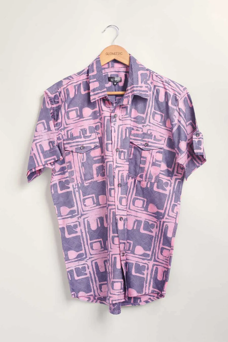Short Sleeve Button Up Shirt - Coco Pink