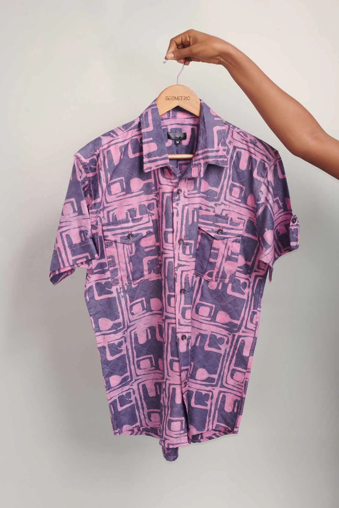 Short Sleeve Button Up Shirt - Coco Pink