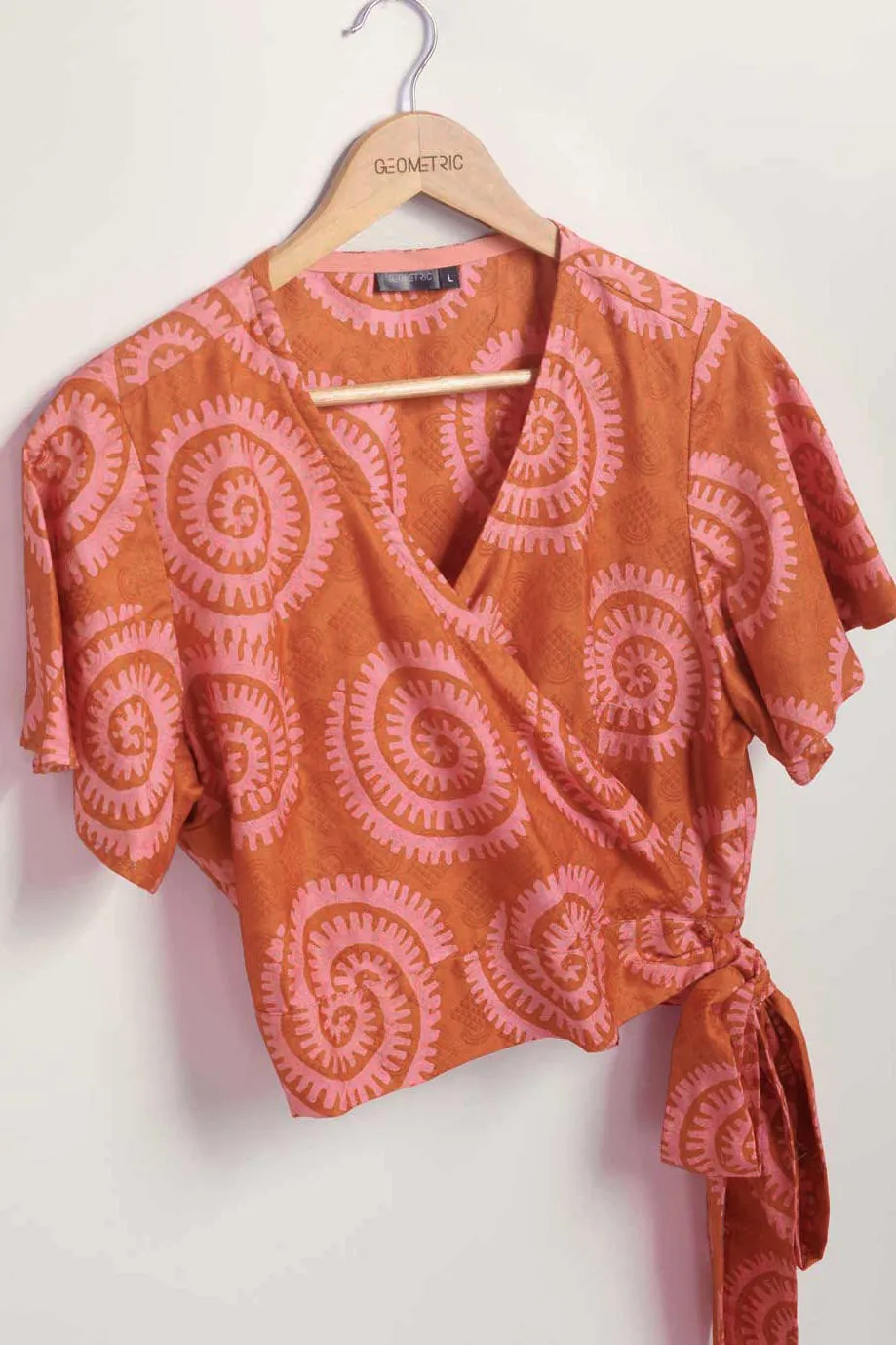 Short Sleeve Wrap Top - Shea Shell