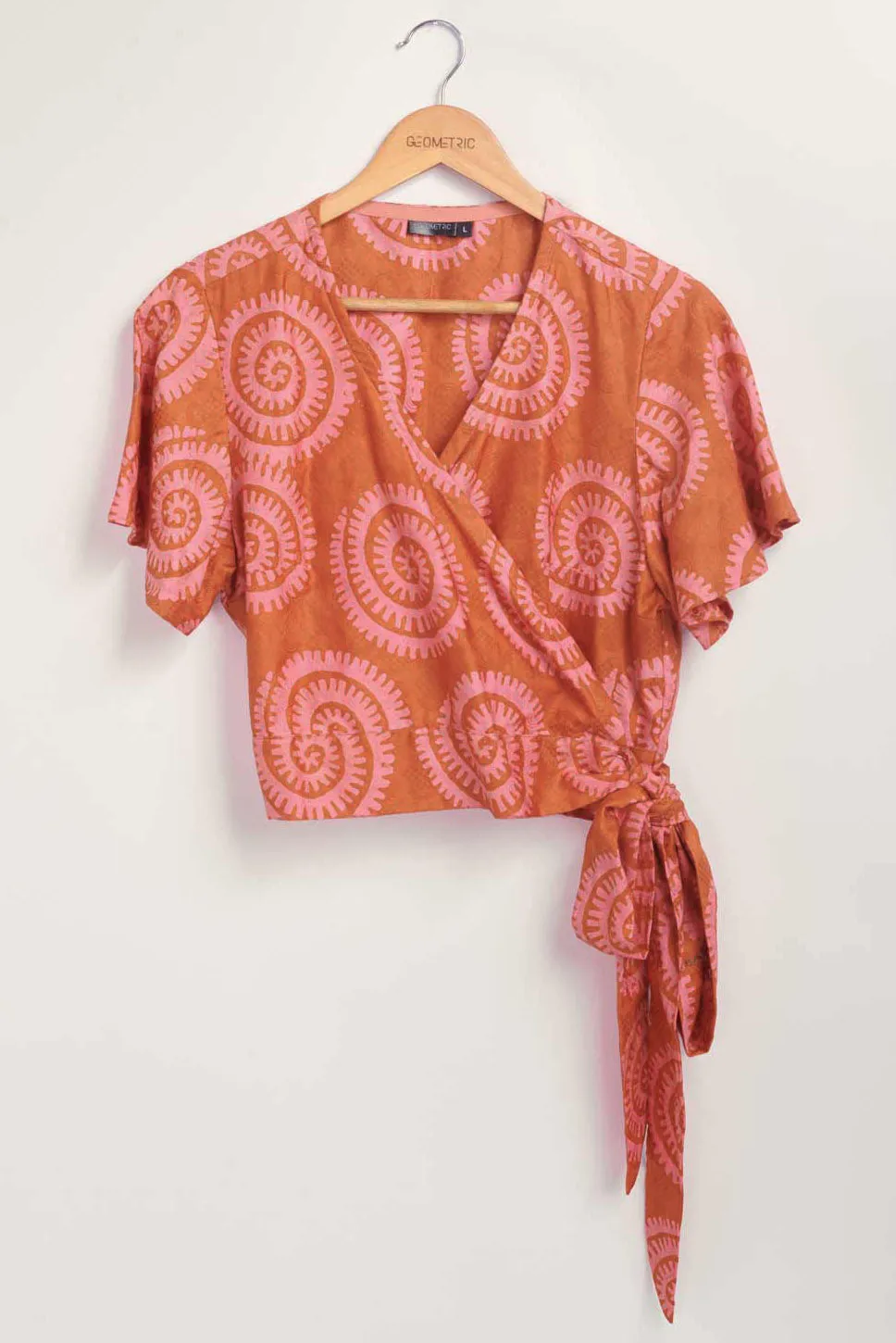 Short Sleeve Wrap Top - Shea Shell