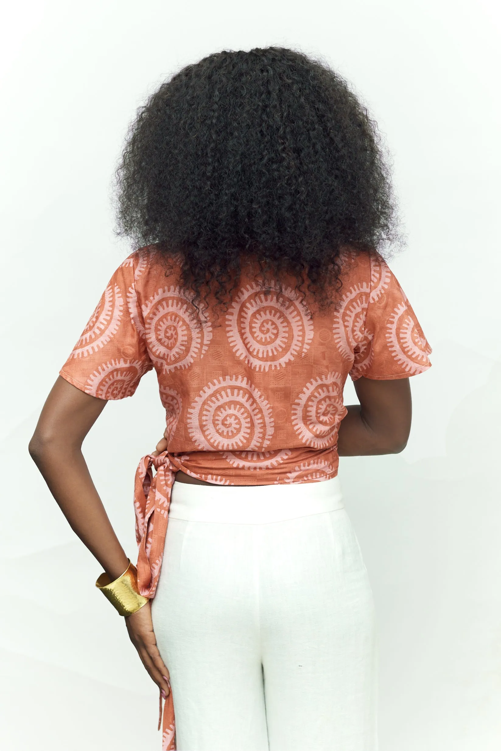 Short Sleeve Wrap Top - Shea Shell