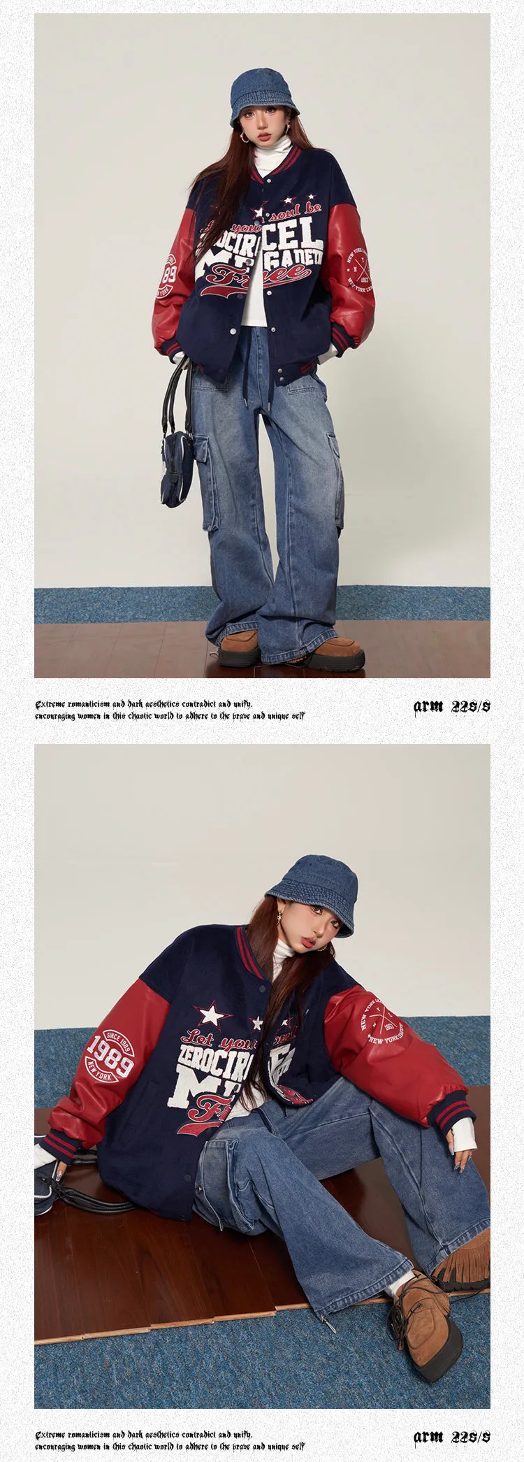 Shyanne Washed Denim Blue Multi Pocket Straight Leg High Waist Jeans Pants