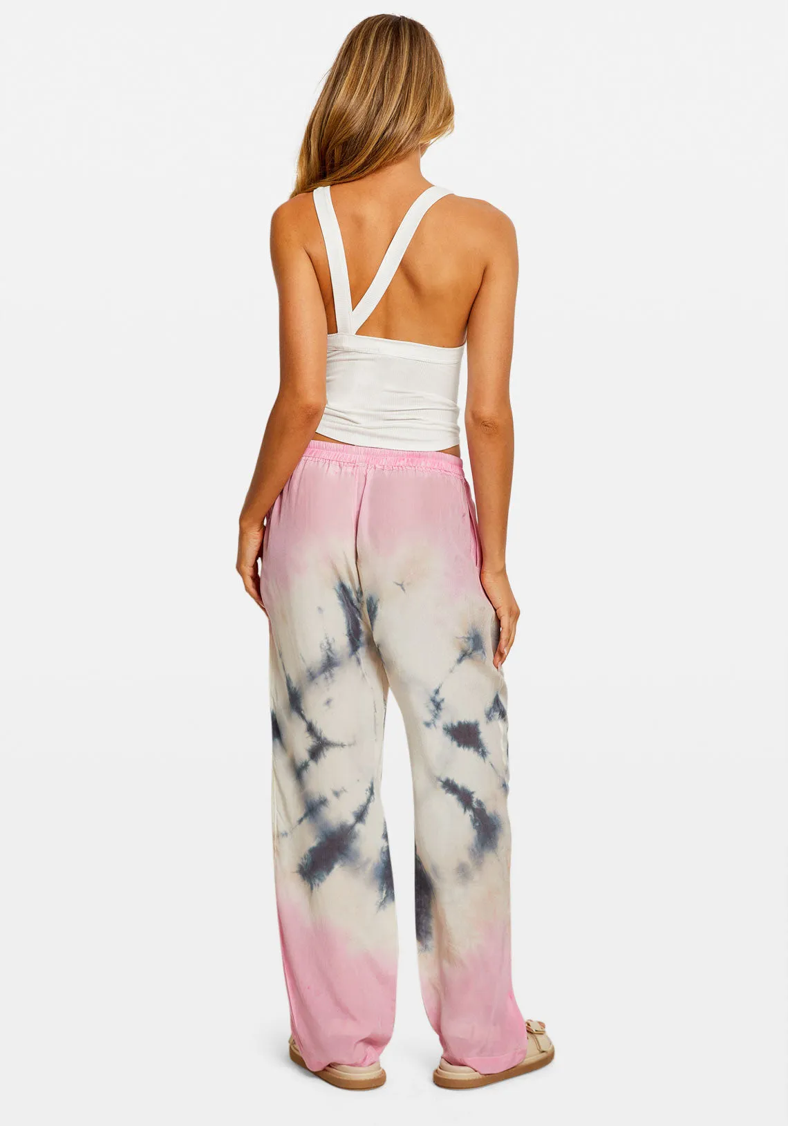 SILK CREPE RELAXED PANTS GLOSS